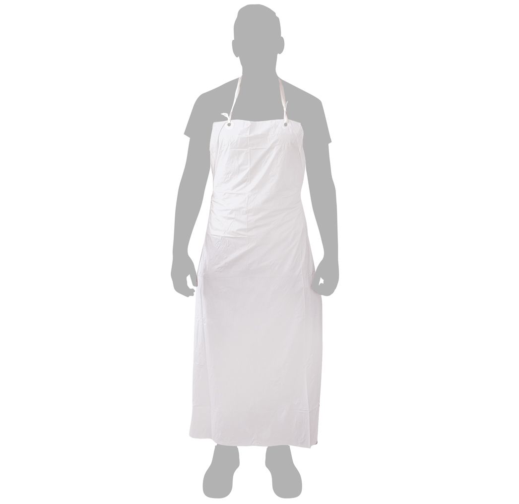 Set of 50 White PVC Apron 120 x 70 cm 100 g Barrier - Byo