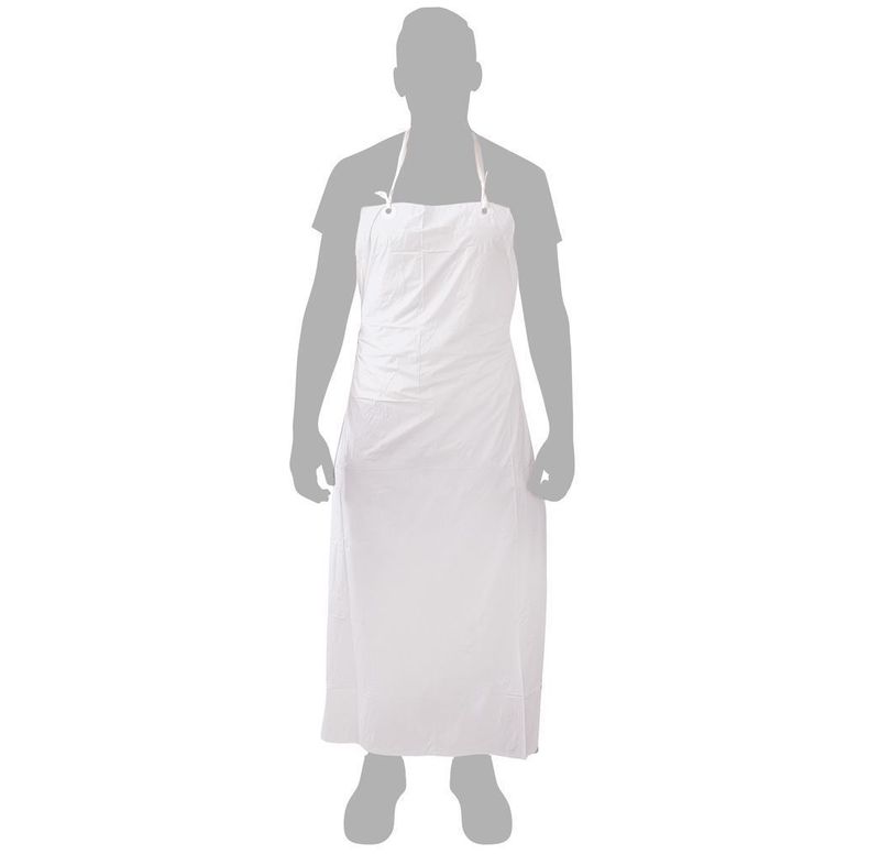 Set of 50 White PVC Apron 120 x 70 cm 100 g Barrier - Byo