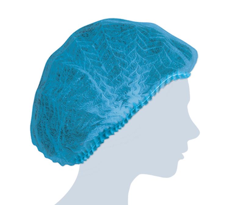 Set of 1000 Pleated blue cap in non-woven fabric, 50 cm - Byo