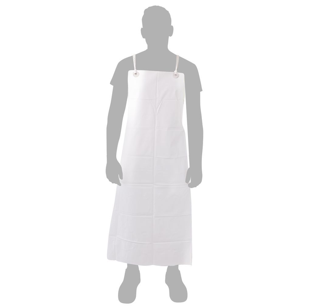 Set of 12 White PVC Apron 120 x 70 cm 370 g Barrier - Byo