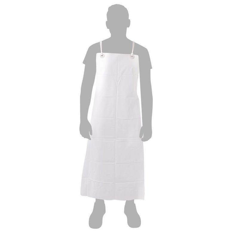 Set of 12 White PVC Apron 120 x 70 cm 370 g Barrier - Byo