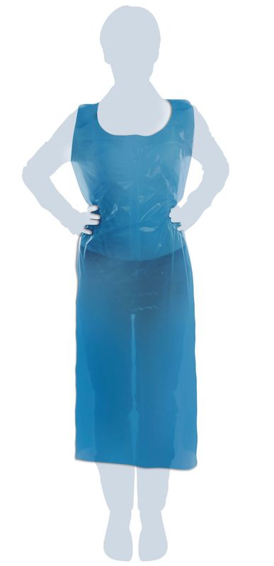 Set of 1000 Blue Polyethylene Apron 122 x 70 cm Defender - Byo