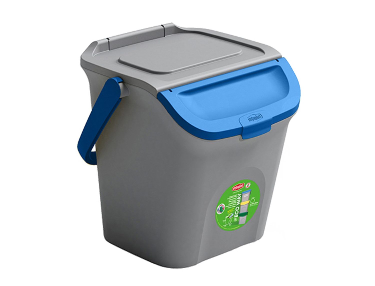 Trash Bin 28 l Grey/Blue Eco Way - Stefanplast