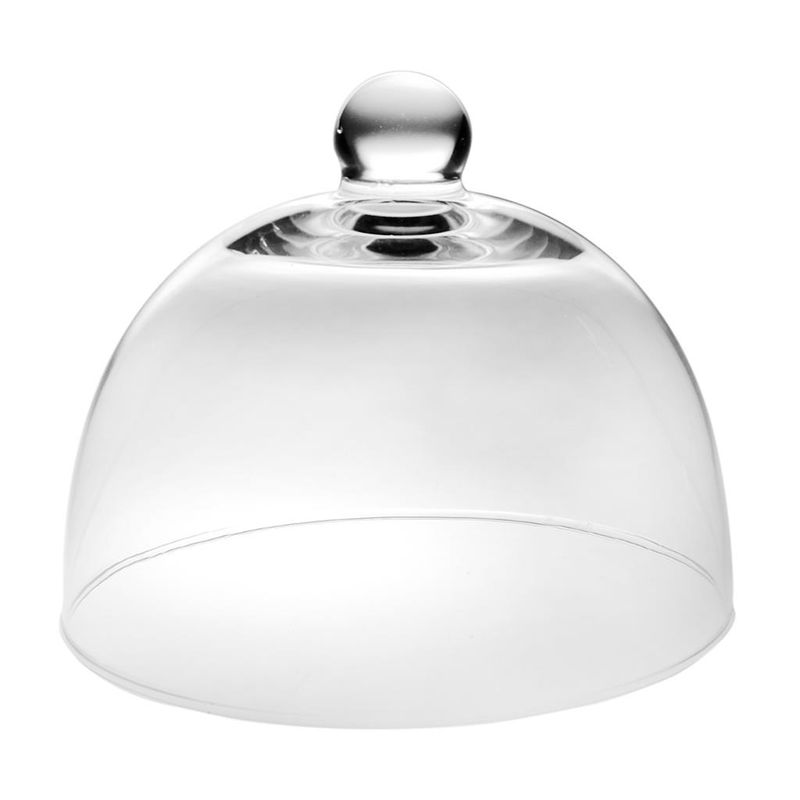 Tirolix 20 cm glass dome no hole for horeca use, ideal for protecting and showcasing food
