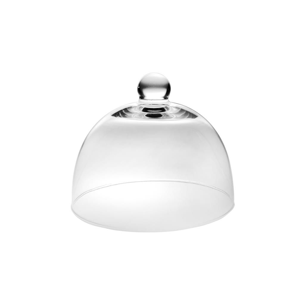 Tirolix 11 cm no-hole glass dome for horeca dessert or snack display
