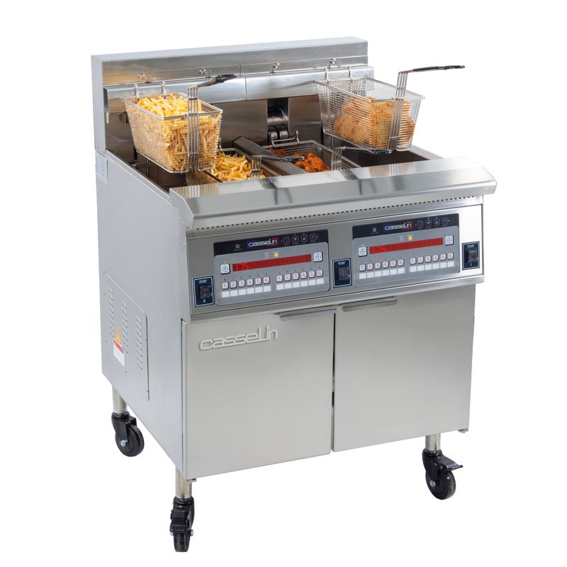 Elektrische Fritteuse mit Ölfiltersystem 2 x 22 l 17+17kw - Casselin