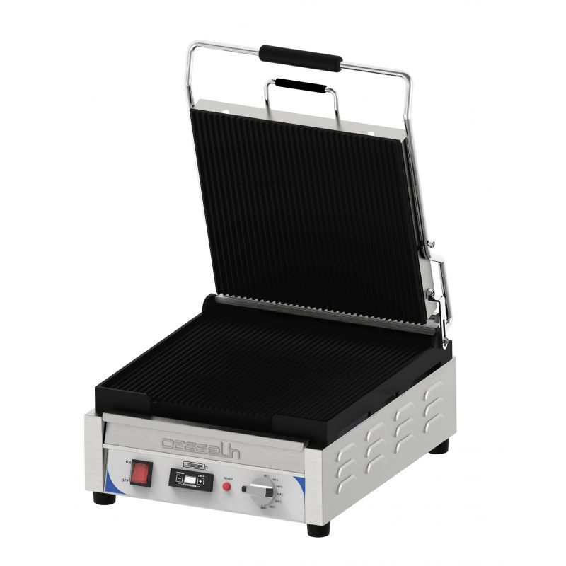 Premium XL Panini Grill Ribbed - Ribbed with Timer - Casselin