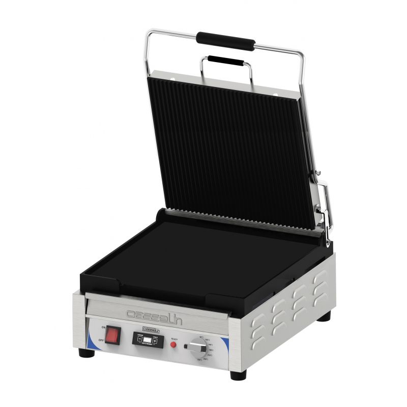Premium XL Panini Press with Ribbed and Smooth Plate and Timer - Casselin