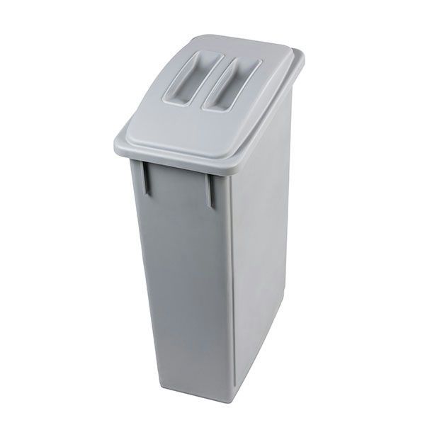 Office 90 plastic waste bin with lid sturdy for professional use


