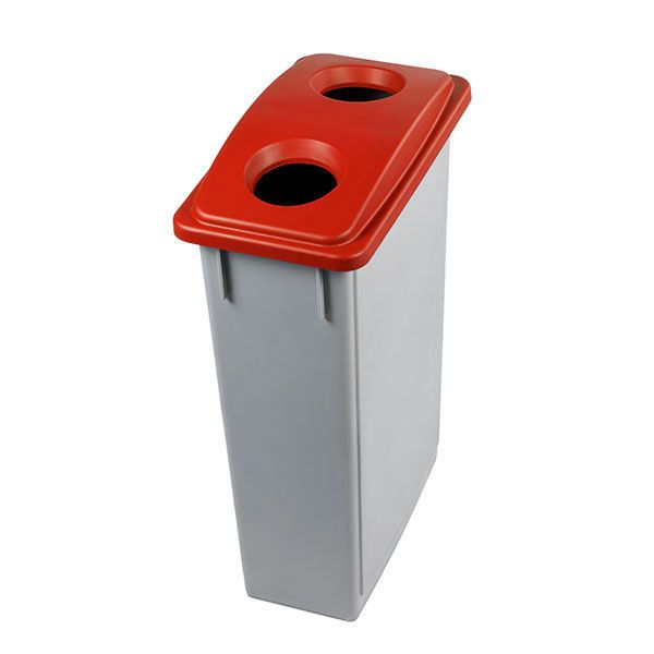 Office 90 plastic bin with red perforated lid for horeca use

