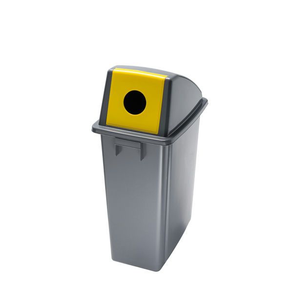 Office 60 yellow bin with front hole for high-traffic horeca settings

