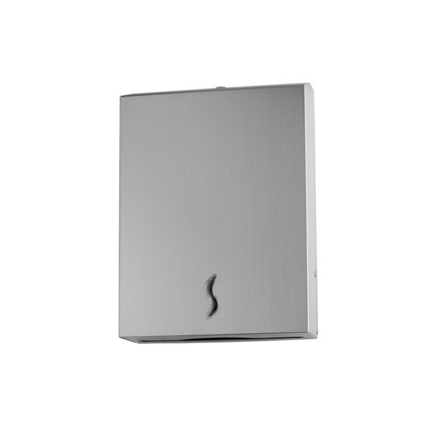 Brinox stainless steel satin dispenser AISI 304, 400 C and Z-fold sheets with anti-vandal lock.

