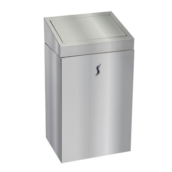 Medial Brinox stainless steel waste bin push lid internal bag holder horeca use


