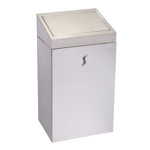 Medial Brinox satin AISI 201 stainless steel waste bin push lid internal bag holder horeca

