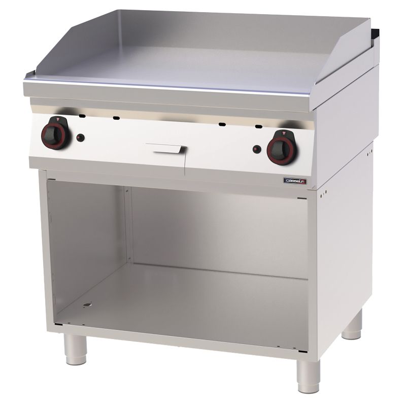 Gas Fry Top with Smooth Cast Iron Plate on 80 Base - Casselin