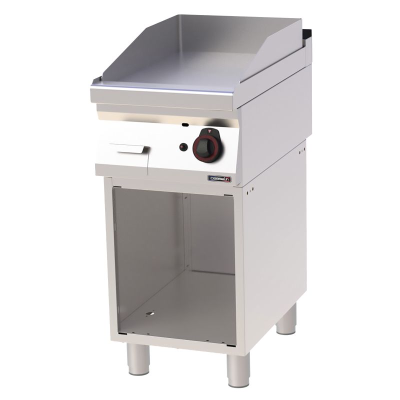 Gas Fry Top with Smooth Cast Iron Plate on Cabinet 40 - Casselin