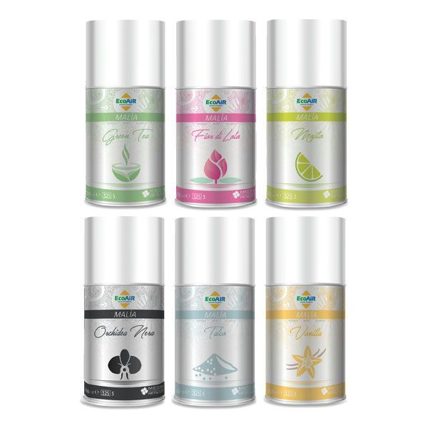 Malia 250 ml spray refill mix assorted scents for Tirolix professional Horeca diffusers

