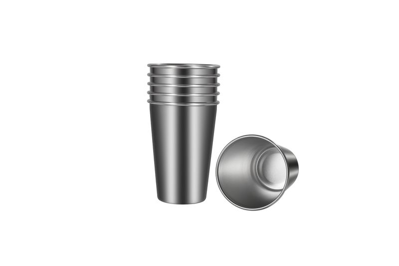 Set 6 drink cups stainless steel horeca use