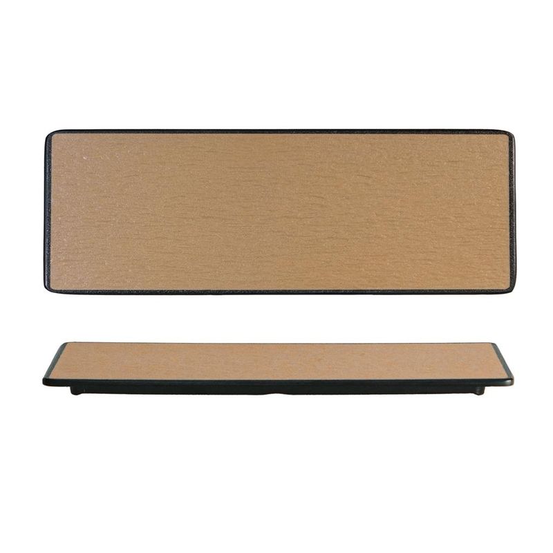 Plate 33x11 cm melamine Woody Beige Black Tirolix horeca use