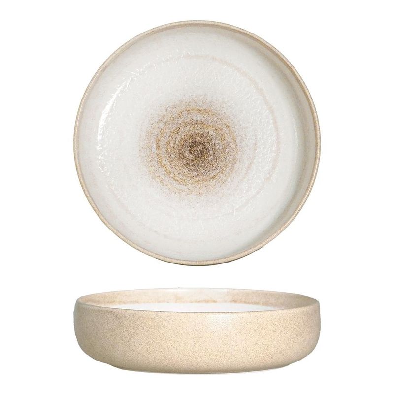 Piatto fondo 20 cm Gemscape sabbia porcellana per ristorazione horeca Tirolix
