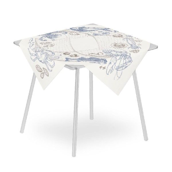 Pescatora tablecloth 100x100 airlaid with nautical design for horeca
