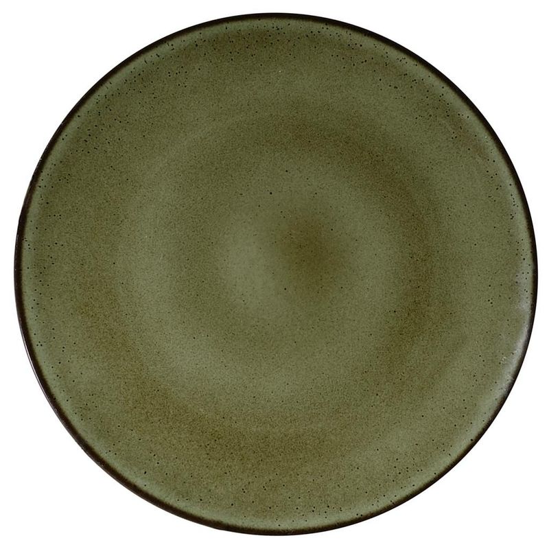 32 cm Saturno Ambitious green porcelain flat plate for horeca use