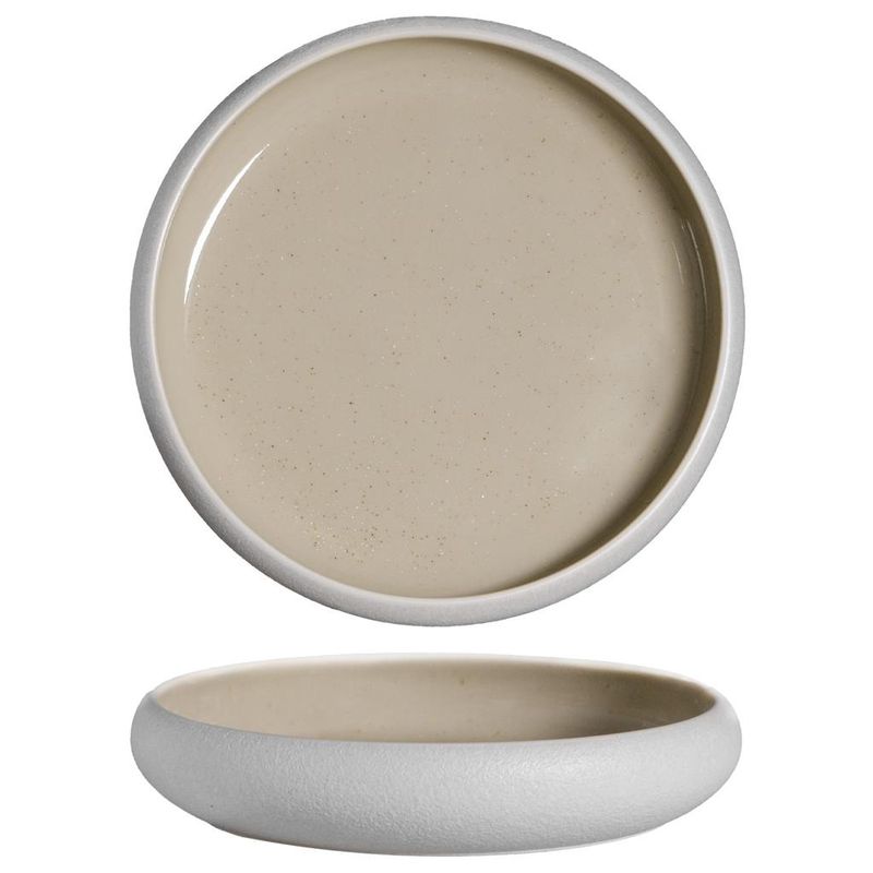 Tirolix 22 cm deep stoneware plate Sandy Beige for horeca table service