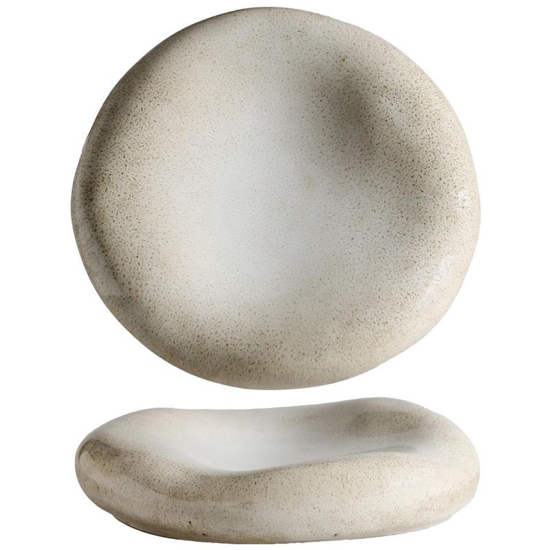 Tirolix Kissenteller Stone Grau 23 cm aus Steinzeug fuer Gastronomie