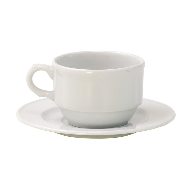 Inker tea cup with saucer 20 cl Sissy stackable porcelain horeca
