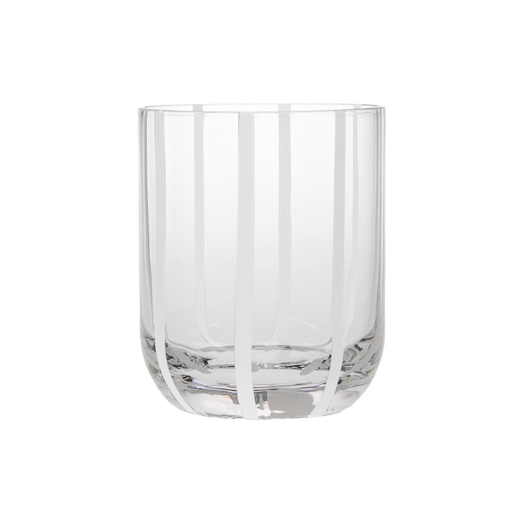Tirolix bombed glass 36 cl white decorated glass Artisan for horeca use