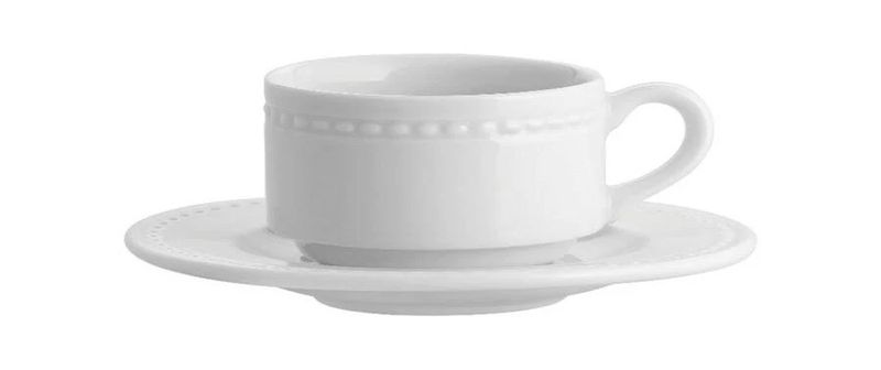 Vista Alegre Perla porcelain espresso saucer