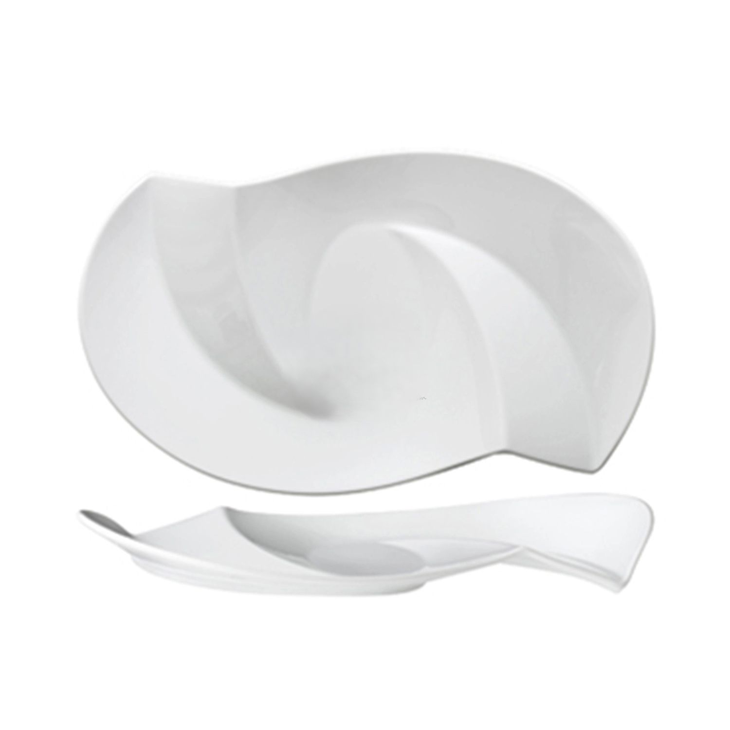 Vista Alegre 32 cm porcelain Sigma presentation plate asymmetric design professional catering use