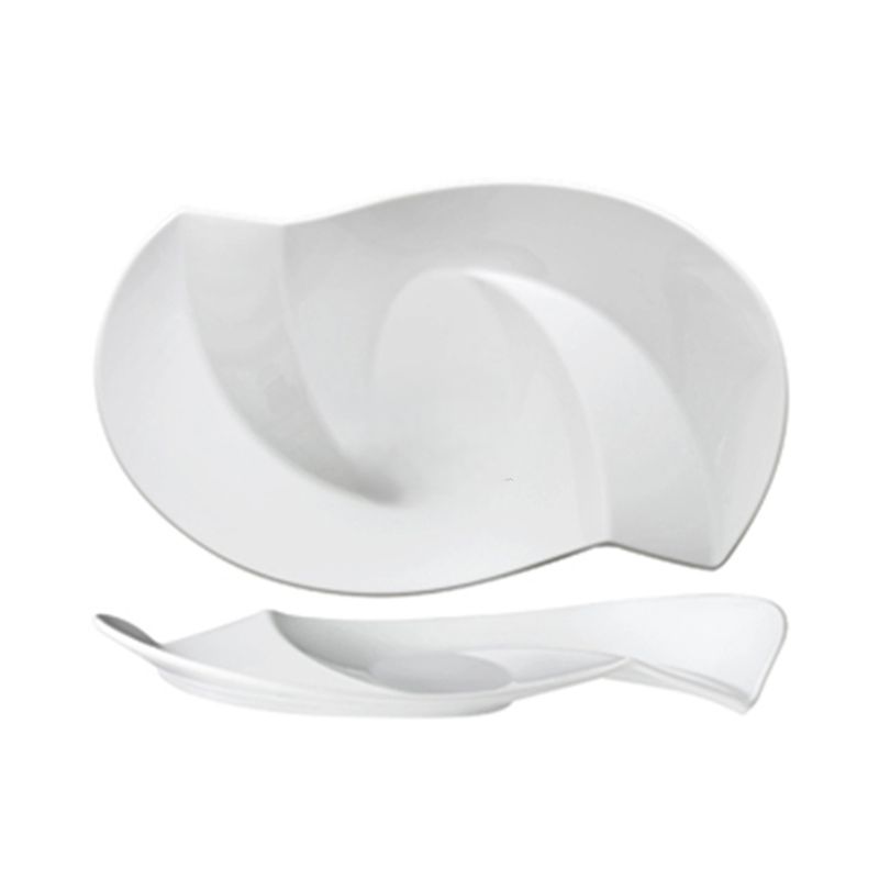 Vista Alegre 32 cm porcelain Sigma presentation plate asymmetric design professional catering use