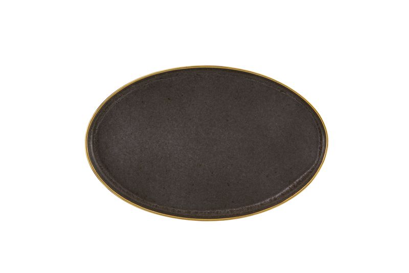 Oval plate 40 cm Gold Stone Bronze Vista Alegre gold rim horeca