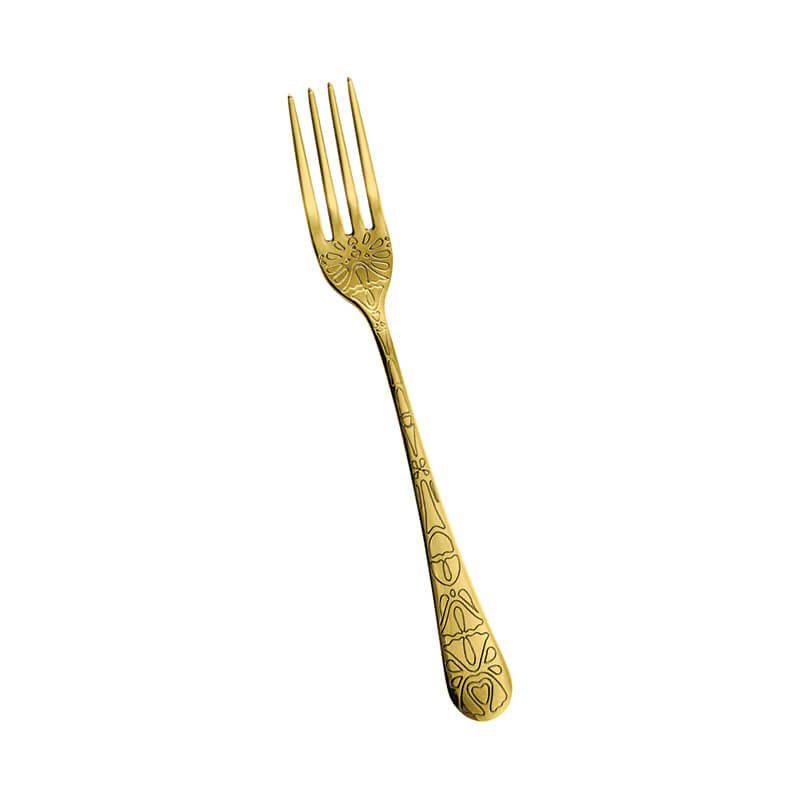 Tattoo Gold table fork stainless steel 18 10 Abert