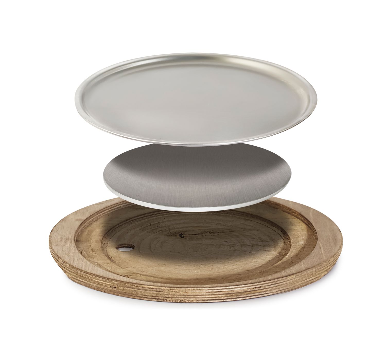 Vassoio grill ovale Abert 38x34 con base legno