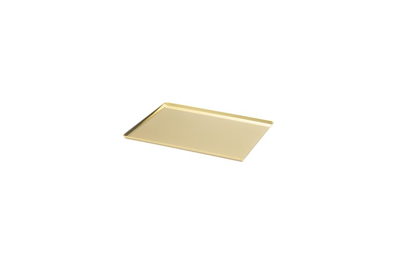 Abert stainless steel 18 10 gold tray 35x20 cm for horeca counter and display