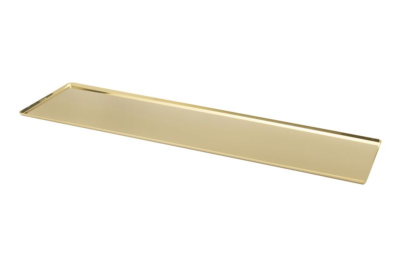 Abert stainless steel 18 10 gold tray 70x20 cm for horeca display showcase
