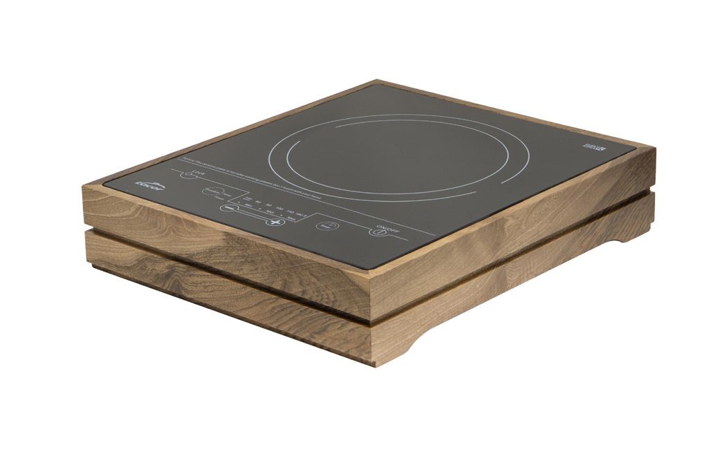 Abert induction plate with walnut base horeca buffet