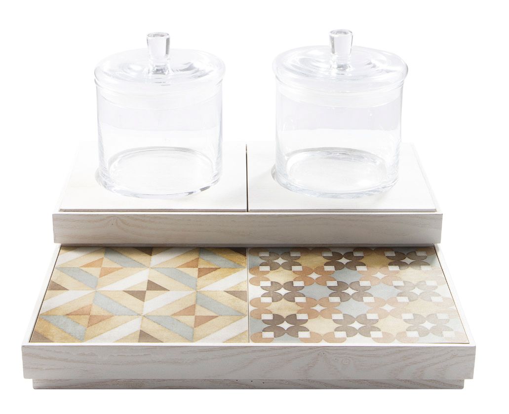 Abert cereal buffet set white with glass jars horeca