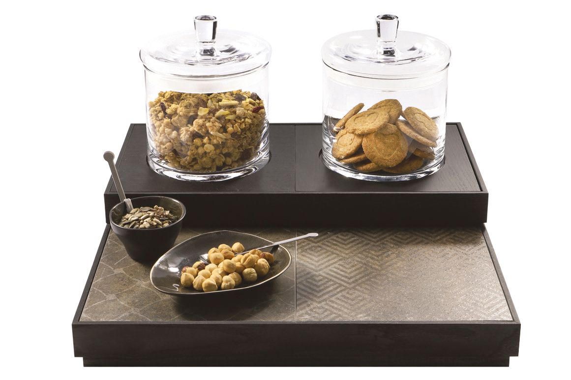 Abert cereal buffet set black with glass jars horeca