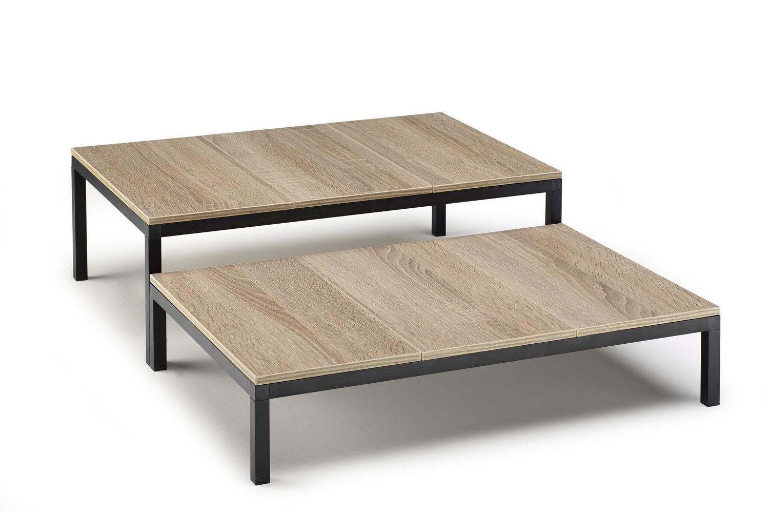 Abert Mixplay alzata buffet Set 5 52,5x70 cm con struttura metallica e piano effetto legno per horeca