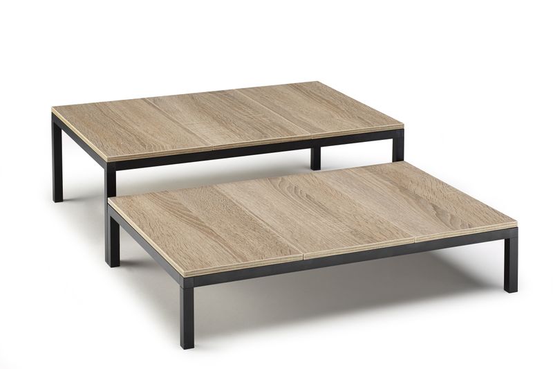 Abert Mixplay alzata buffet Set 5 52,5x70 cm con struttura metallica e piano effetto legno per horeca