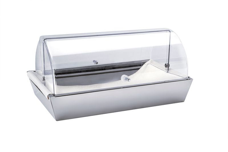 Abert bread basket stainless steel 50x30 with cover horeca