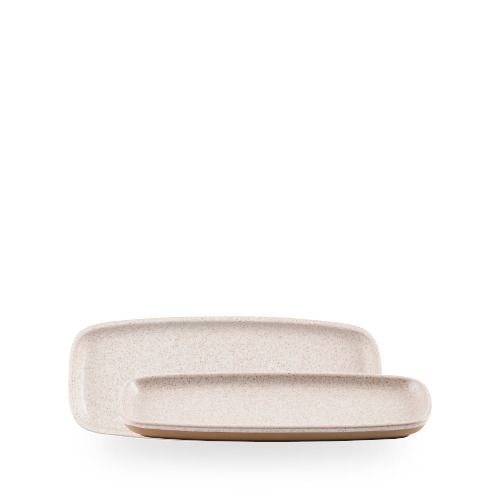 Compact rectangular plate Speckled White horeca