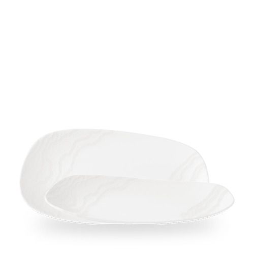Piatto rettangolare Churchill Tide White 30 cm rilievo onde horeca