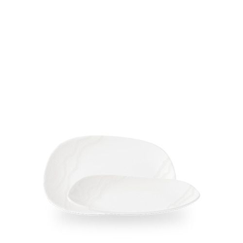 Piatto rettangolare Churchill Tide White 22x13 cm rilievo onde horeca