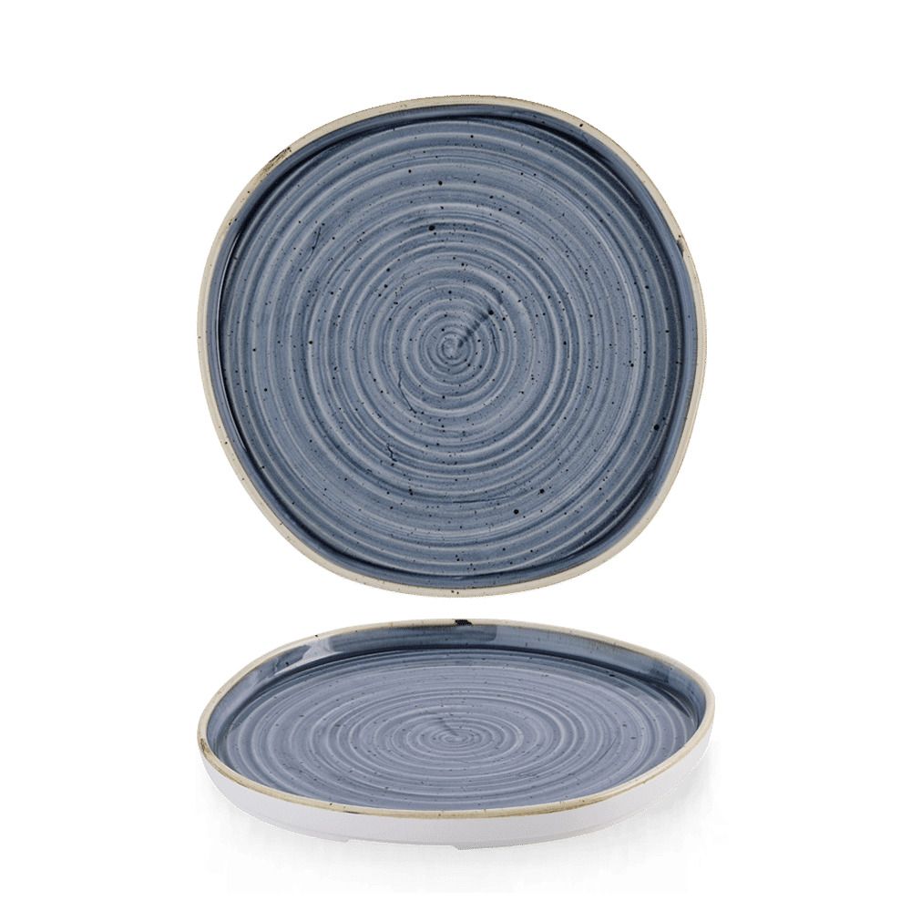 Churchill Stonecast blue plate 21 cm stoneware raised rim horeca use