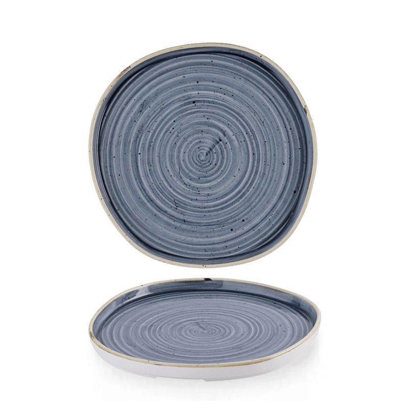 Churchill Stonecast blue plate 21 cm stoneware raised rim horeca use
