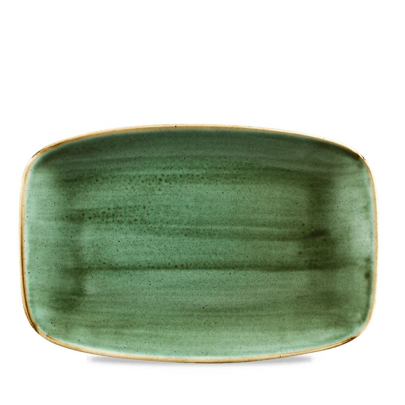 Churchill Stonecast green rectangular stoneware plate 31 cm horeca use
